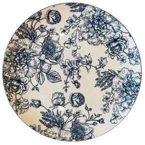 Set Of 4 Godinger Gatherings Blue Floral Fine Porcelain Dinner Plate 10.5” NWT